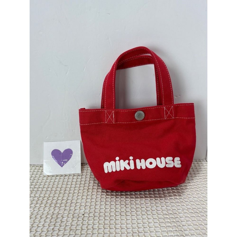 Miki House mini canvas‎ tote bag Red EUC